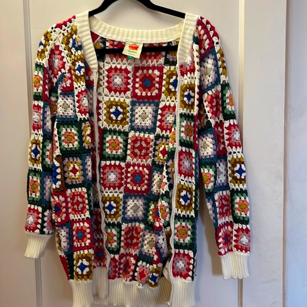 Farm Rio crochet bomber jacket